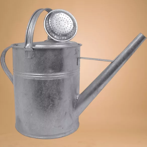 Kerti locsolókanna, Kovotvar KKG, szürke, 9 l, horganyzott, fém, öntözőrózsával