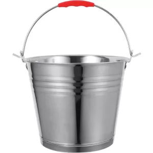 Élelmiszeripari vödör, Strend Pro, ezüst, 15 l, rozsdamentes acél, élelmiszeripari tanúsítvánnyal, higiénikus, korrózióálló, fém füllel