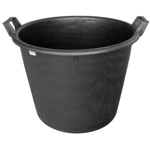 Kerti tárolóedény, Ics P14055, fekete, 65 literes, 2 fogantyúval, átmérő: 55 cm, magasság: 41 cm, kerek