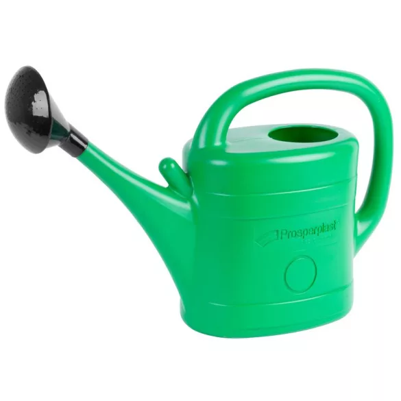 Kerti locsolókanna, Prosperplast Spring, zöld, 14 l, műanyag, rózsával