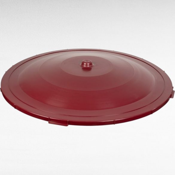Esővízgyűjtő fedél, ICS M150505 Ecotank, bordó, átmérő: 107 cm, 350–500 l tartályhoz, műanyag, UV-álló, fagyálló, rögzítőfülekkel