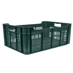   Gyümölcstartó láda, Strend Pro Garden M20, sötétzöld, 48 literes, 60 x 40 x 21,5 cm, perforált falú, műanyag, egymásra rakható, maximum 20 kg teherbírás