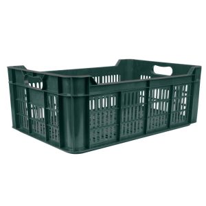 Gyümölcstartó láda, Strend Pro Garden M20, sötétzöld, 48 literes, 60 x 40 x 21,5 cm, perforált falú, műanyag, egymásra rakható, maximum 20 kg teherbírás