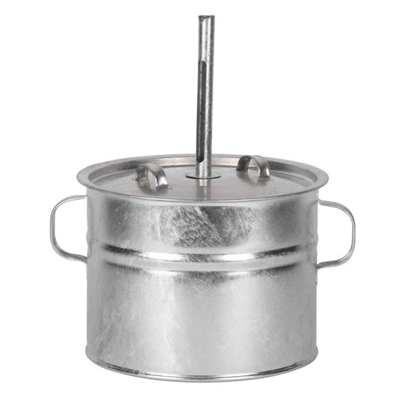 Befőzőlábas, Kovotvar Rex, 20 l, 32 cm átmérő, 25,5 cm magas, hőmérő tokkal, fedővel és betéttel