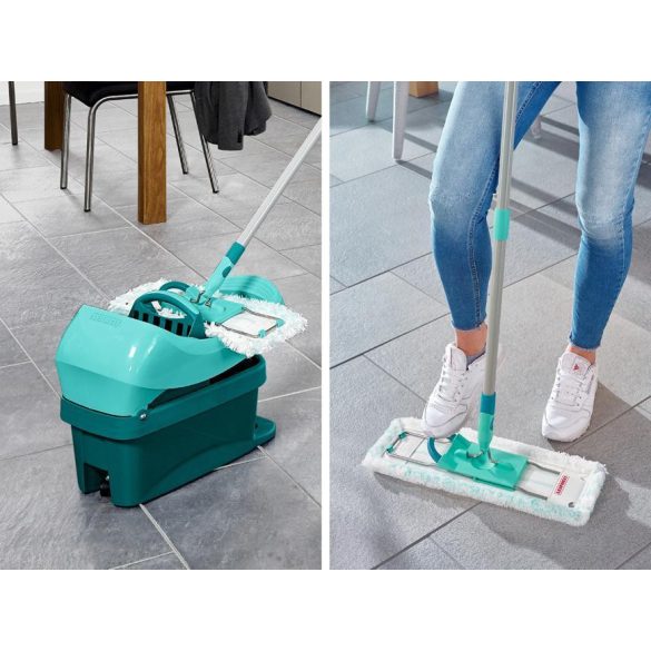 Felmosó szett, Leifheit 55096 Wiper Press Profi XL Mobile, 42 cm felmosófej, 8 l vödör, mikroszálas, cserélhető huzat, csavarórendszerrel