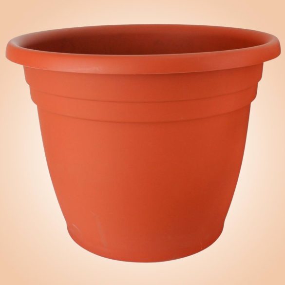 Műanyag virágcserép, Ics Thea, terrakotta, átmérő: 65 cm, magasság: 47 cm, enyhén kúpos, 80 l, kerek