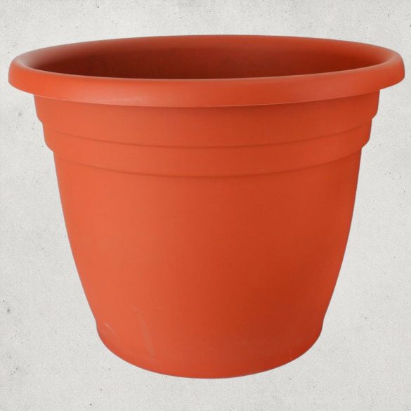Műanyag virágcserép, Ics Thea, terrakotta, átmérő: 65 cm, magasság: 47 cm, enyhén kúpos, 80 l, kerek