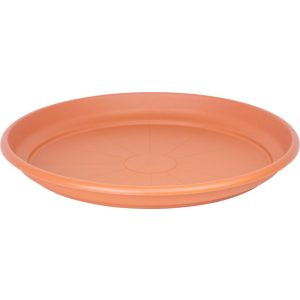 Virágcserép alátét, Ics Erica, terrakotta, átmérő: 65 cm, 6,8 cm magas perem, műanyag, kerek