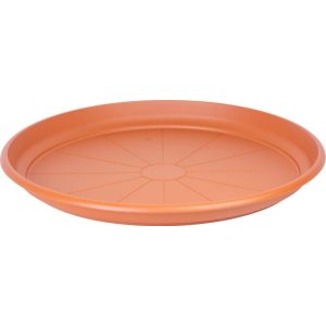 Virágcserép alátét, Ics Erica, terrakotta, átmérő: 80 cm, 7,3 cm magas perem, műanyag, kerek
