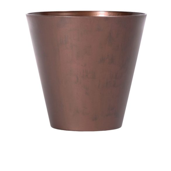 Műanyag virágcserép, Prosperplast Tubus Corten, réz, átmérő: 40 cm, magasság: 37,3 cm, ipari stílusú, 28,5 l, kerek