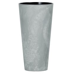   Műanyag virágcserép, Prosperplast Tubus Slim Beton, világosszürke, átmérő: 40 cm, magasság: 76,2 cm, betéttel, 35 / 64 l, betonhatású, kerek