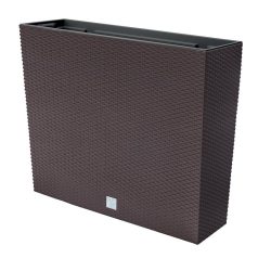   Rattan virágcserép, Prosperplast Rato Case, barna, 58 x 18 cm, magasság: 49,8 cm, betéttel, 12 / 44 l, rattan hatású, négyzetes