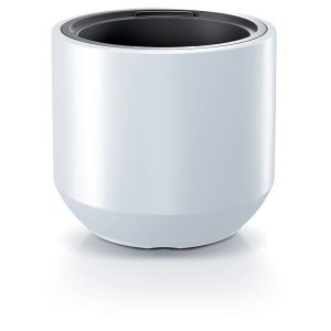 Műanyag virágcserép, Prosperplast Heos, fehér, átmérő: 39 cm, magasság: 44 cm, fehér, betéttel, 46 l, kerek
