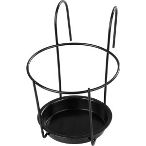 Virágtartó konzol, Strend Pro Garden Bumeta, fekete, átmérő: 22 cm, magasság: 18 cm, extra erős, acél, alátéttel, kampós rögzítés, akasztható, kerek