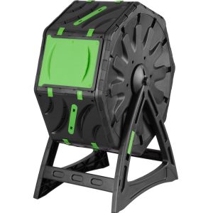 Komposztáló, Strend Pro Garden, fekete, 70 l, 55,5 x 36 x 72 cm, forgatható, időjárásálló, szellőzőnyílásokkal, könnyű, egyszerű összeszerelés