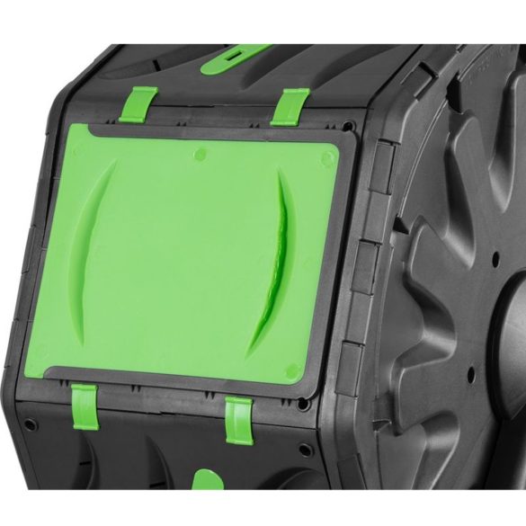 Komposztáló, Strend Pro Garden, fekete, 70 l, 55,5 x 36 x 72 cm, forgatható, időjárásálló, szellőzőnyílásokkal, könnyű, egyszerű összeszerelés