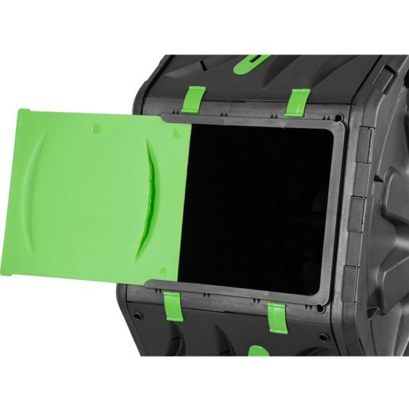 Komposztáló, Strend Pro Garden, fekete, 70 l, 55,5 x 36 x 72 cm, forgatható, időjárásálló, szellőzőnyílásokkal, könnyű, egyszerű összeszerelés