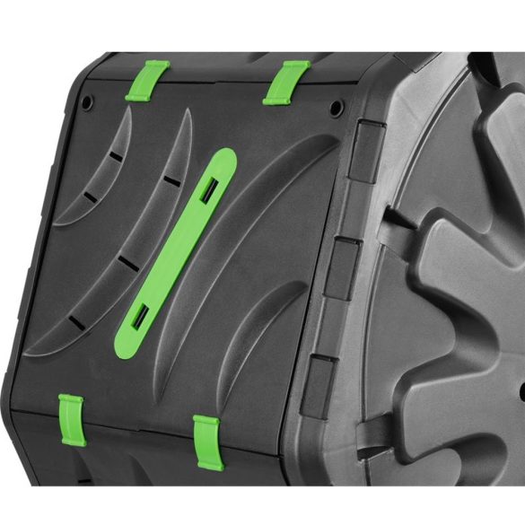 Komposztáló, Strend Pro Garden, fekete, 70 l, 55,5 x 36 x 72 cm, forgatható, időjárásálló, szellőzőnyílásokkal, könnyű, egyszerű összeszerelés