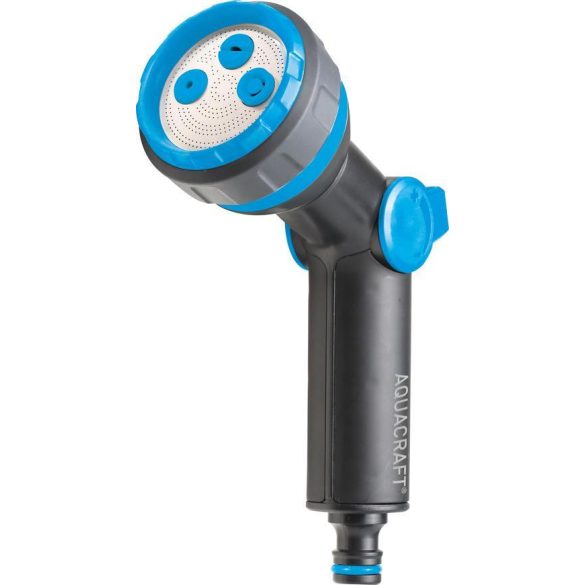 Kerti locsolópisztoly, Aquacraft 770331, fekete/kék, 4 funkciós, állítható vízáram, műanyag