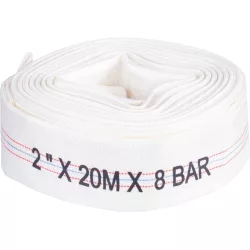   Nyomótömlő, Strend Pro Garden, fehér, C típus, 2", 20 m, vég nélkül, szivattyúkhoz, poliészter + gumírozott PVC belső, 0–80°C-ig hőálló, maximum 8 bar