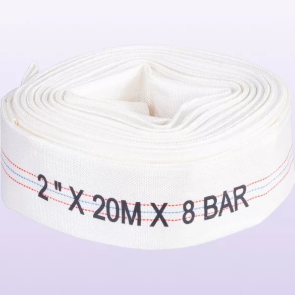 Nyomótömlő, Strend Pro Garden, fehér, C típus, 2", 20 m, vég nélkül, szivattyúkhoz, poliészter + gumírozott PVC belső, 0–80°C-ig hőálló, maximum 8 bar