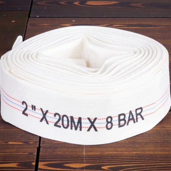Nyomótömlő, Strend Pro Garden, fehér, C típus, 2", 20 m, vég nélkül, szivattyúkhoz, poliészter + gumírozott PVC belső, 0–80°C-ig hőálló, maximum 8 bar