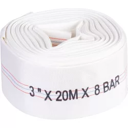   Nyomótömlő, Strend Pro Garden, fehér, B típus, 3", 20 m, vég nélkül, szivattyúkhoz, poliészter + gumírozott PVC belső, 0–80°C-ig hőálló, maximum 8 bar