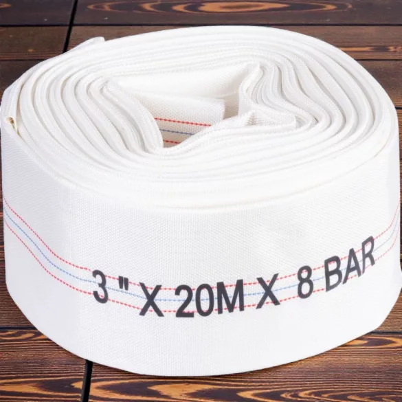 Nyomótömlő, Strend Pro Garden, fehér, B típus, 3", 20 m, vég nélkül, szivattyúkhoz, poliészter + gumírozott PVC belső, 0–80°C-ig hőálló, maximum 8 bar