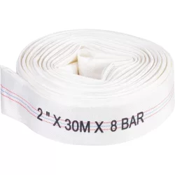   Nyomótömlő, Strend Pro Garden, fehér, C típus, 2", 30 m, vég nélkül, szivattyúkhoz, poliészter + gumírozott PVC belső, 0–80°C-ig hőálló, maximum 8 bar