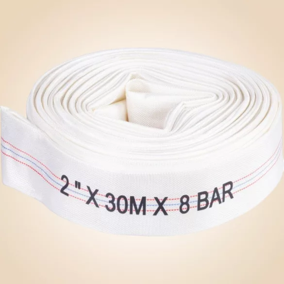 Nyomótömlő, Strend Pro Garden, fehér, C típus, 2", 30 m, vég nélkül, szivattyúkhoz, poliészter + gumírozott PVC belső, 0–80°C-ig hőálló, maximum 8 bar