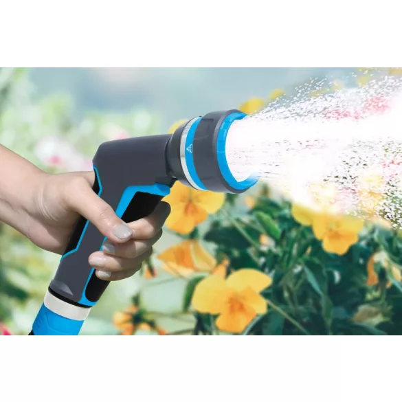 Kerti locsolópisztoly, Aquacraft 760050 Prémium, szürke, 4 funkciós, állítható vízáram, fémházas