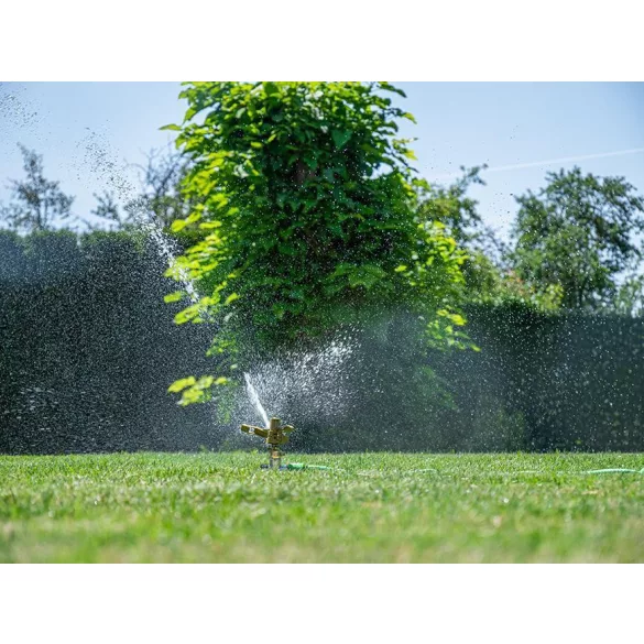 Kerti locsolófej, Strend Pro Garden, impulzusos, tüskés, földbe szúrható, sárgaréz fej, maximum 75 m2 öntözési terület