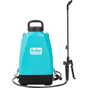 Akkumulátoros permetező, Evika EJ80S, 8 l, kék, 10,8 V, Li-Ion, vízálló kapcsoló, rozsdamentes fém rúd, beépített rúdtartó, háti hevederes