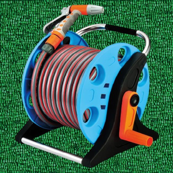 Kerti tömlődob, Strend Pro Garden ST.2015A, kék, tömlővel, 1/2″, 20 m, szórópisztollyal, csatlakozókkal