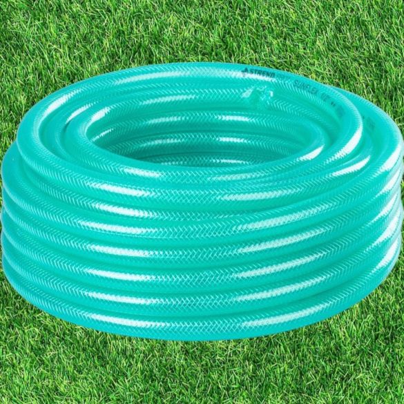 Kerti locsolótömlő, Strend Pro Garden Sunflex, türkiz, 3/4", 25 m, 20 bar, csavarodásgátló, PVC, sérülésálló, -5°C és +65°C között hőálló