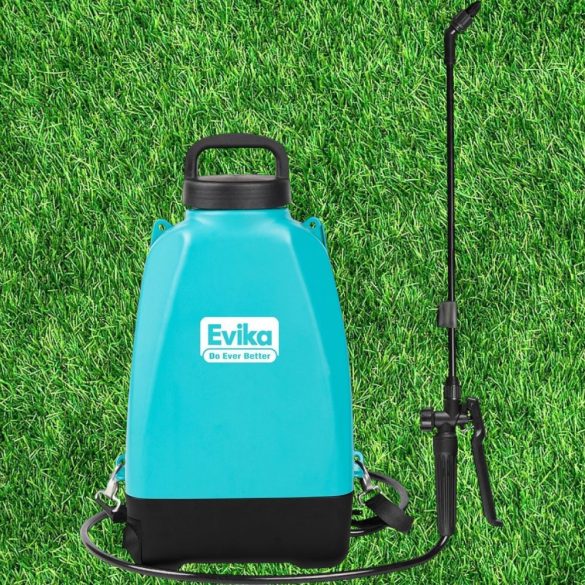 Akkumulátoros permetező, Evika EJ120S, 12 l, kék, 10,8 V, Li-Ion, vízálló kapcsoló, rozsdamentes fém rúd, beépített rúdtartó, háti hevederes