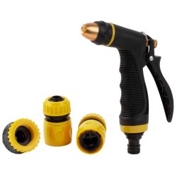  Kerti locsolópisztoly, Strend Pro Garden TS4026, fekete, sárgaréz fúvóka, állítható vízáram, műanyag, csatlakozókkal