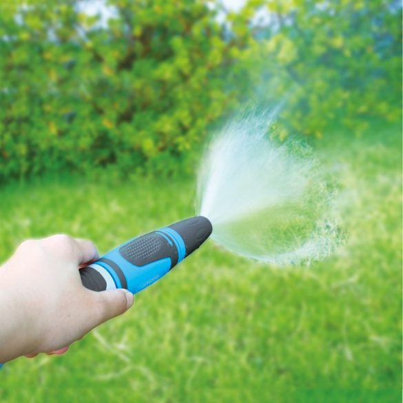 Kerti locsolófej, Aquacraft 550390 SoftTouch, kék/fekete, 1/2", tekerhető, állítható vízáram, kerti öntözéshez, műanyag, csatlakozókkal