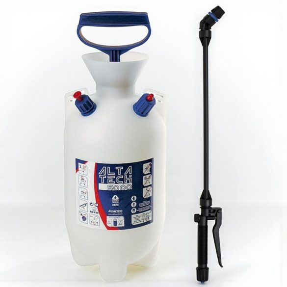 Vállra akasztható permetező, Dimartino Alta 7000 Viton, 7 liter, fehér, biztonsági szelepes, nyomásmérős, hő- és fagyálló tömlővel