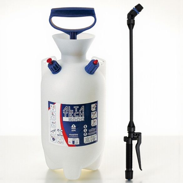 Vállra akasztható permetező, Dimartino Alta 7000 Viton, 7 liter, fehér, biztonsági szelepes, nyomásmérős, hő- és fagyálló tömlővel