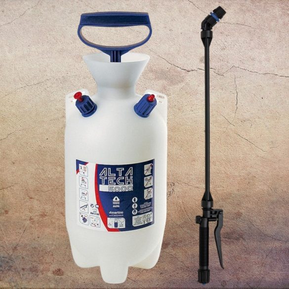 Vállra akasztható permetező, Dimartino Alta 7000 Viton, 7 liter, fehér, biztonsági szelepes, nyomásmérős, hő- és fagyálló tömlővel