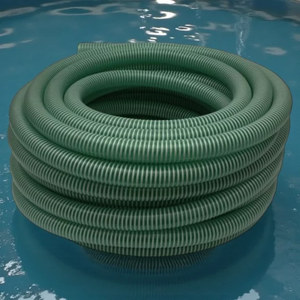 Kerti szívótömlő, Strend Pro Garden ST.Suco 50, zöld, 2", 30 m, 50 mm, 7 bar, bordázott, spirálerősített PVC, vákuumálló