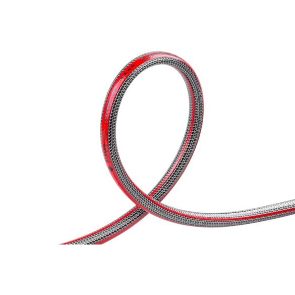 Kerti locsolótömlő, Strend Pro Garden Silver Pro, piros/ezüst, 3/4",  25 m, 30 bar, csavarodásgátló, 5 rétegű PVC, -5°C és +65°C között hőálló