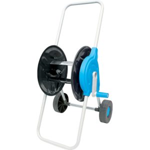 Kerti tömlőkocsi, Aquacraft 990010, fehér/kék, maximum 60 m 1/2" kerti tömlőhöz, acél és műanyag, kézi hajtókar, kerekes, tömlő nélkül