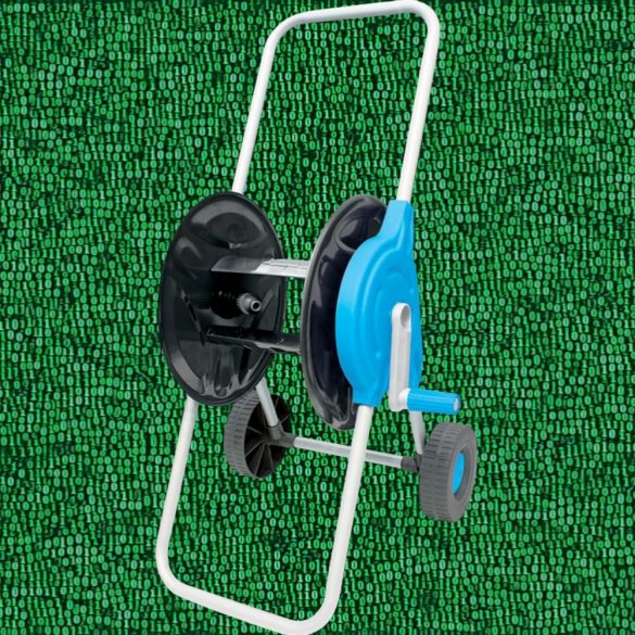 Kerti tömlőkocsi, Aquacraft 990010, fehér/kék, maximum 60 m 1/2" kerti tömlőhöz, acél és műanyag, kézi hajtókar, kerekes, tömlő nélkül