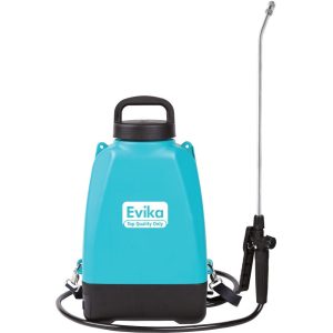 Akkumulátoros permetező, Evika EJ80, 8 liter, kék, vízálló kapcsolós, fém szórókarral, háti pántos