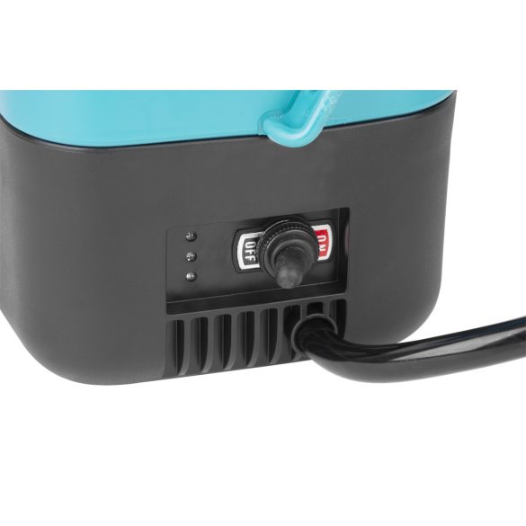 Akkumulátoros permetező, Evika EJ80, 8 liter, kék, vízálló kapcsolós, fém szórókarral, háti pántos