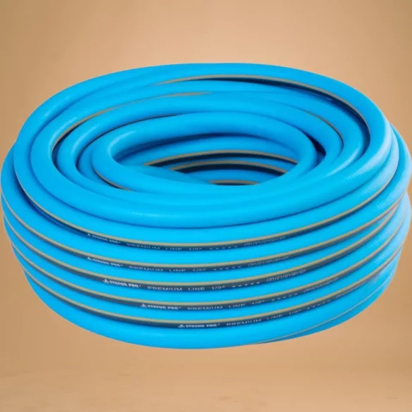 Kerti locsolótömlő, Strend Pro Premium, kék, 1/2", 35 m, 35 bar, rugalmas, algaálló belső fal, sérülésálló, -5°C és +65°C között hőálló