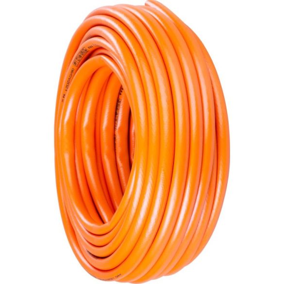 Kerti locsolótömlő, Strend Pro Garden Standard, narancssárga, 1”, 35 m, 18 bar, háromrétegű PVC, repedésálló, -5°C és +50°C között hőálló