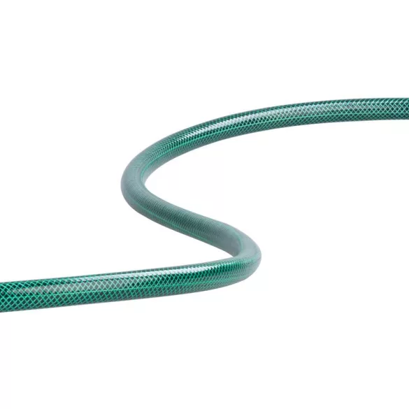 Kerti locsolótömlő, Strend Pro Garden Economic, zöld, 1/2”, 20 m, 12 bar, 1 adapter, 2 gyorscsatlakozó, 1 fúvóka, algaálló belső fal, háromrétegű PVC, -5°C és +50°C között hőálló